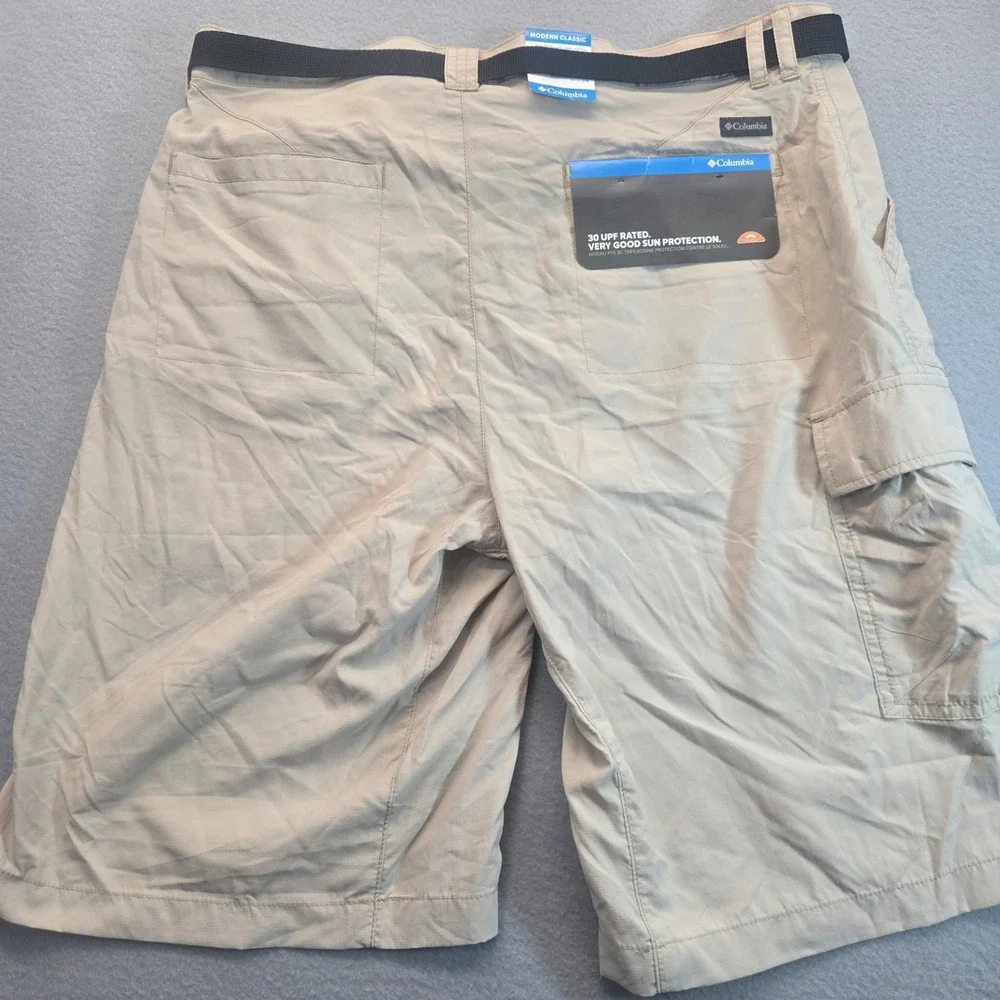 Columbia Mens Battle Ridge II Cargo Shorts Tan Khaki UPF 30 Belted 34W AM4715-16